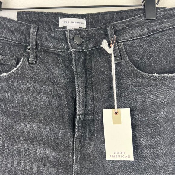 GOOD AMERICAN Good 90s Bermuda Shorts, Black227, Raw Hem Cut Offs, Size 6, NWT! - Picture 5 of 9